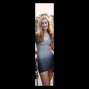 Windsor Sparkly Silver Ombré Fitted Dress